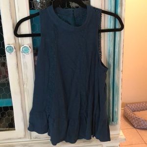 Blue tunic with lace back